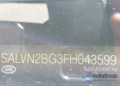 2015 Land Rover Range Rover Evoque Pure из США, поврежденный, VIN SALVN2BG3FH043599